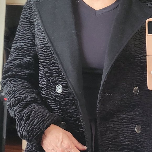 HH Full lenght Reversable Faux Astrakan Car Coat - Picture 3 of 7